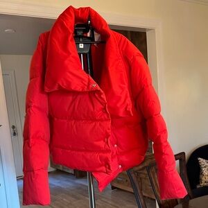 Avec Les Filles Bold Red Puffer Jacket